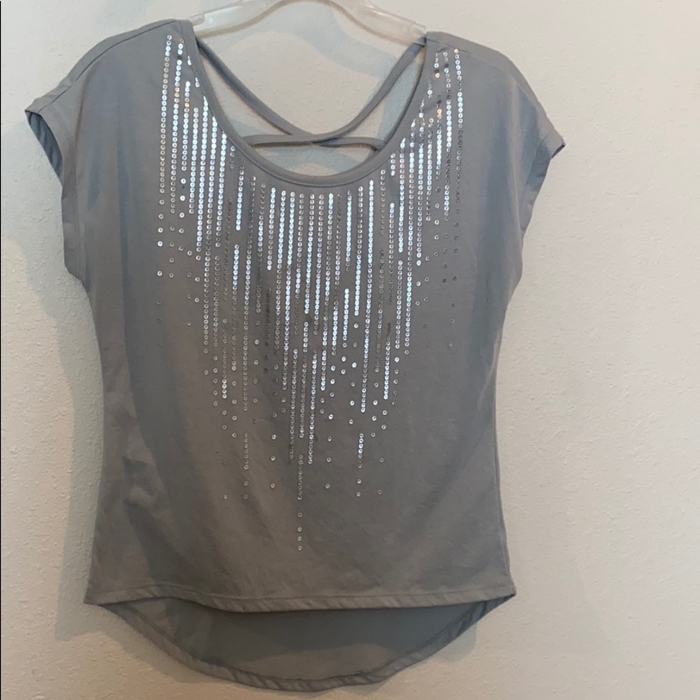 Grey top with Sequin Details